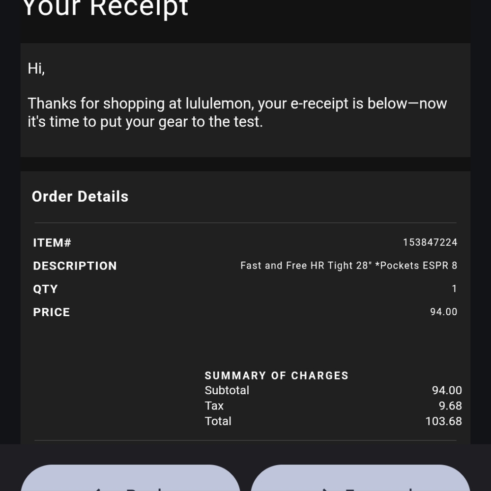 Espresso Fast and Free Lululemon - Size 8 - Picture 3 of 4